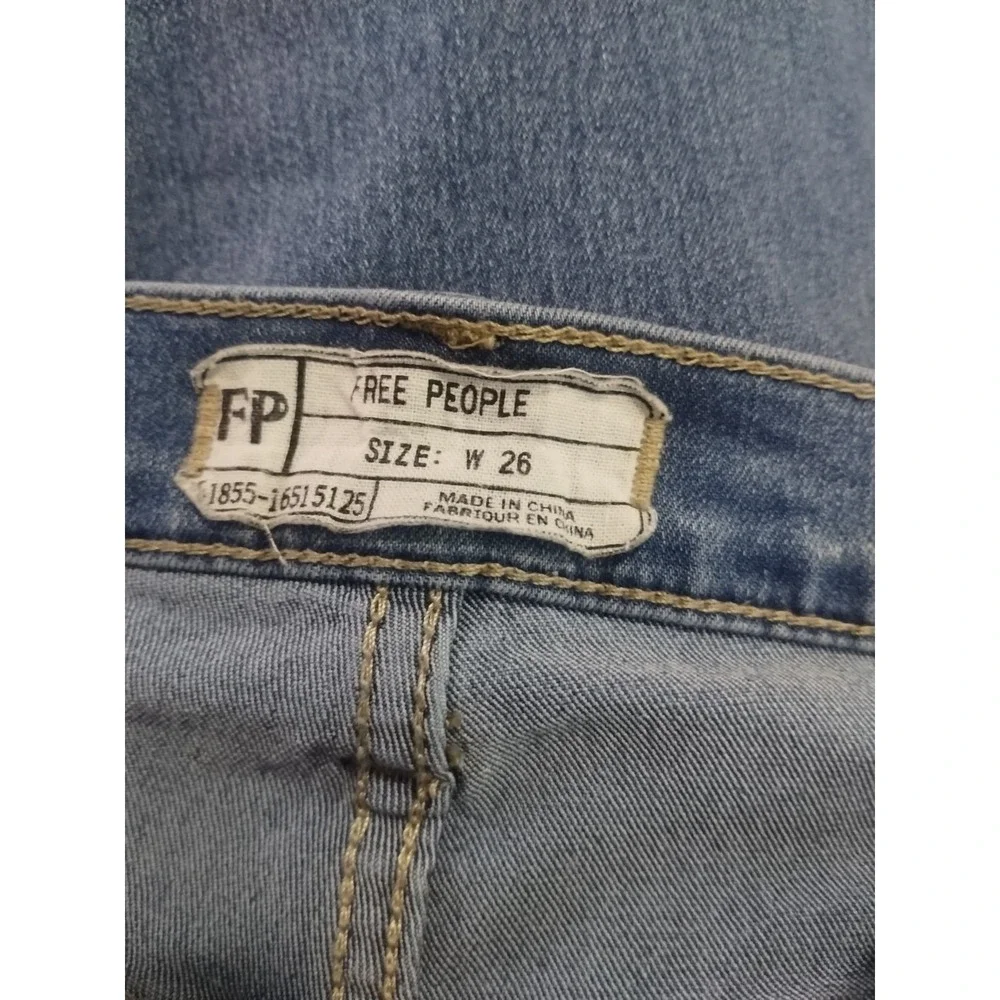 Free People High Rise Stretch Skinny Jean Womens 26‎ Light Wash Denim Boho